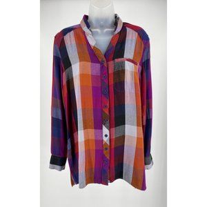 Melissa McCarthy Seven Ladies Hi Low Flannel Size Medium